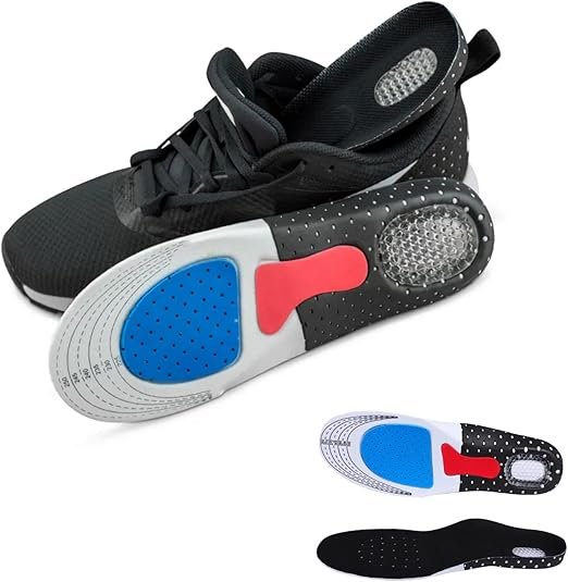 Palmilha Ortopédica Gel Esportiva — Correção de Pisada e Postura Anti-Impacto (41-46)