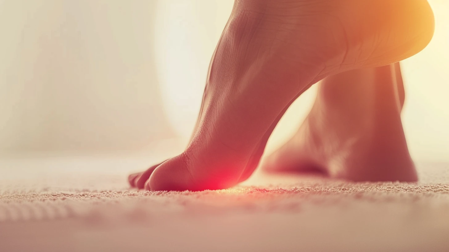 Fisioterapeuta massageando calcanhar e arco plantar